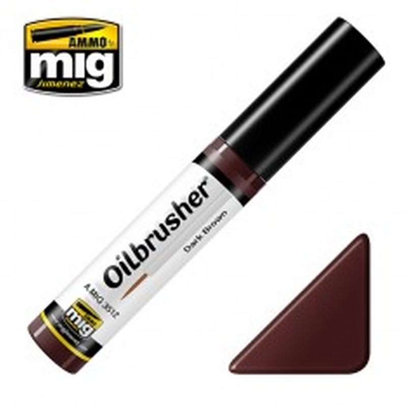 Ammo Mig 3512 OILBRUSHER DARK BROWN JAR 10 ML