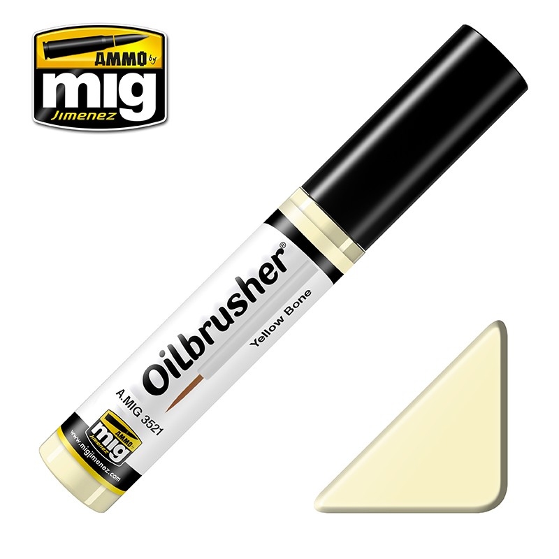 Ammo Mig 3521 OILBRUSHER YELLOW BONE JAR 10 ML