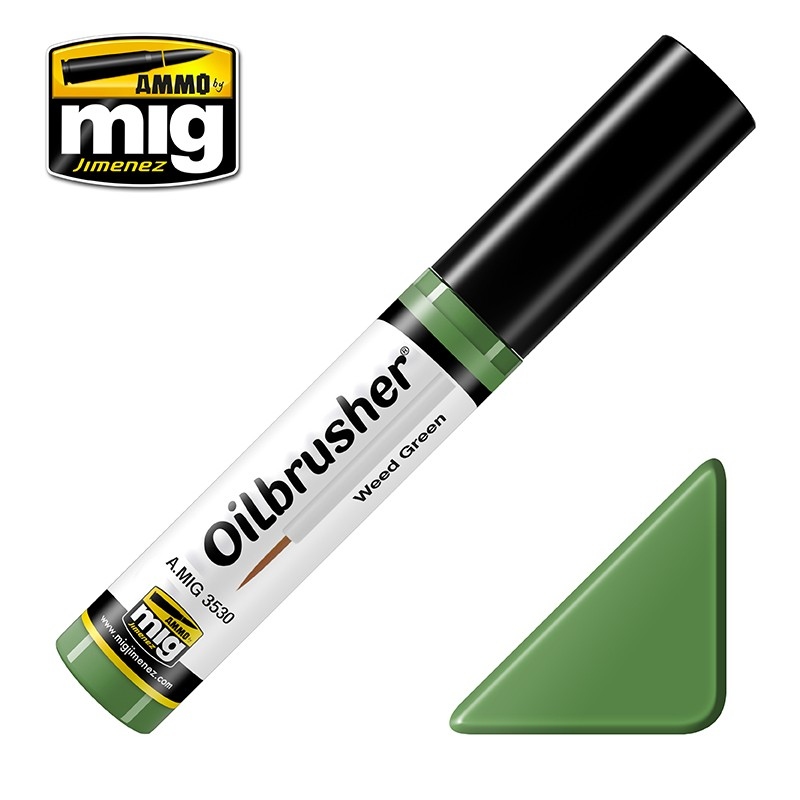 Ammo Mig 3530 OILBRUSHER WEED GREEN JAR 10 ML