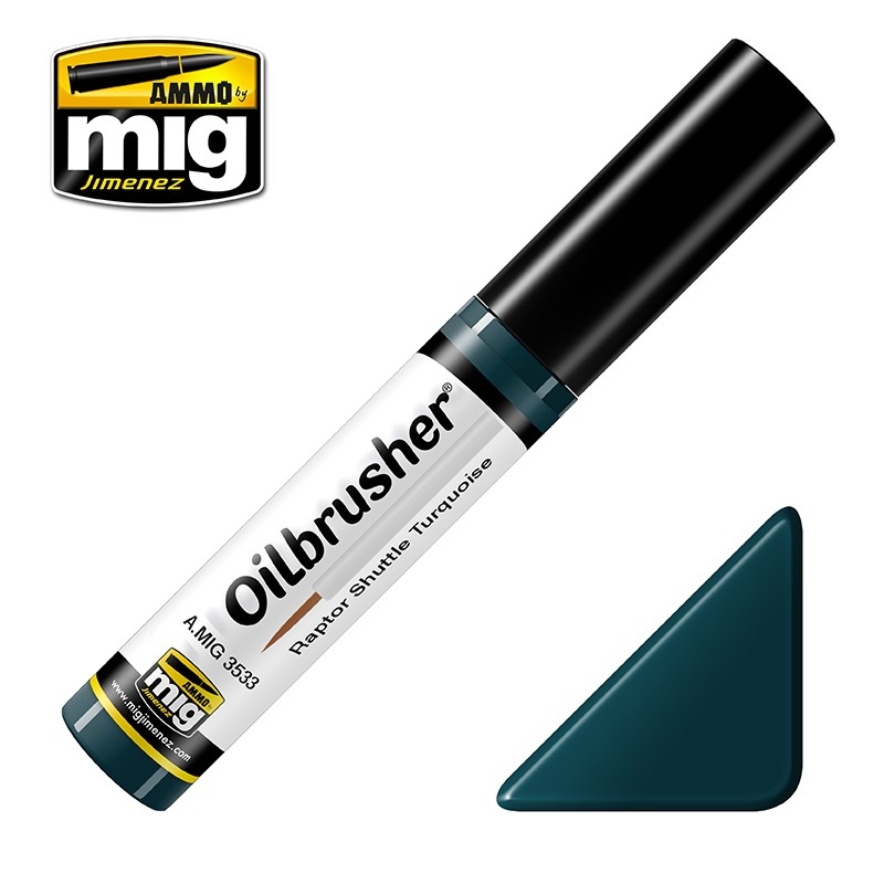 Ammo Mig 3533 OILBRUSHER RAPTOR SHUTTLE TURQUOISE JAR 10 ML