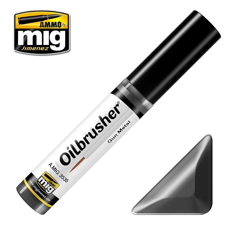 Ammo Mig 3535 OILBRUSHER GUN METAL JAR 10 ML