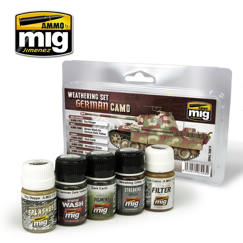 Ammo Mig 7443 GERMAN CAMO WEATHERING SET 5 JARS 35 ML