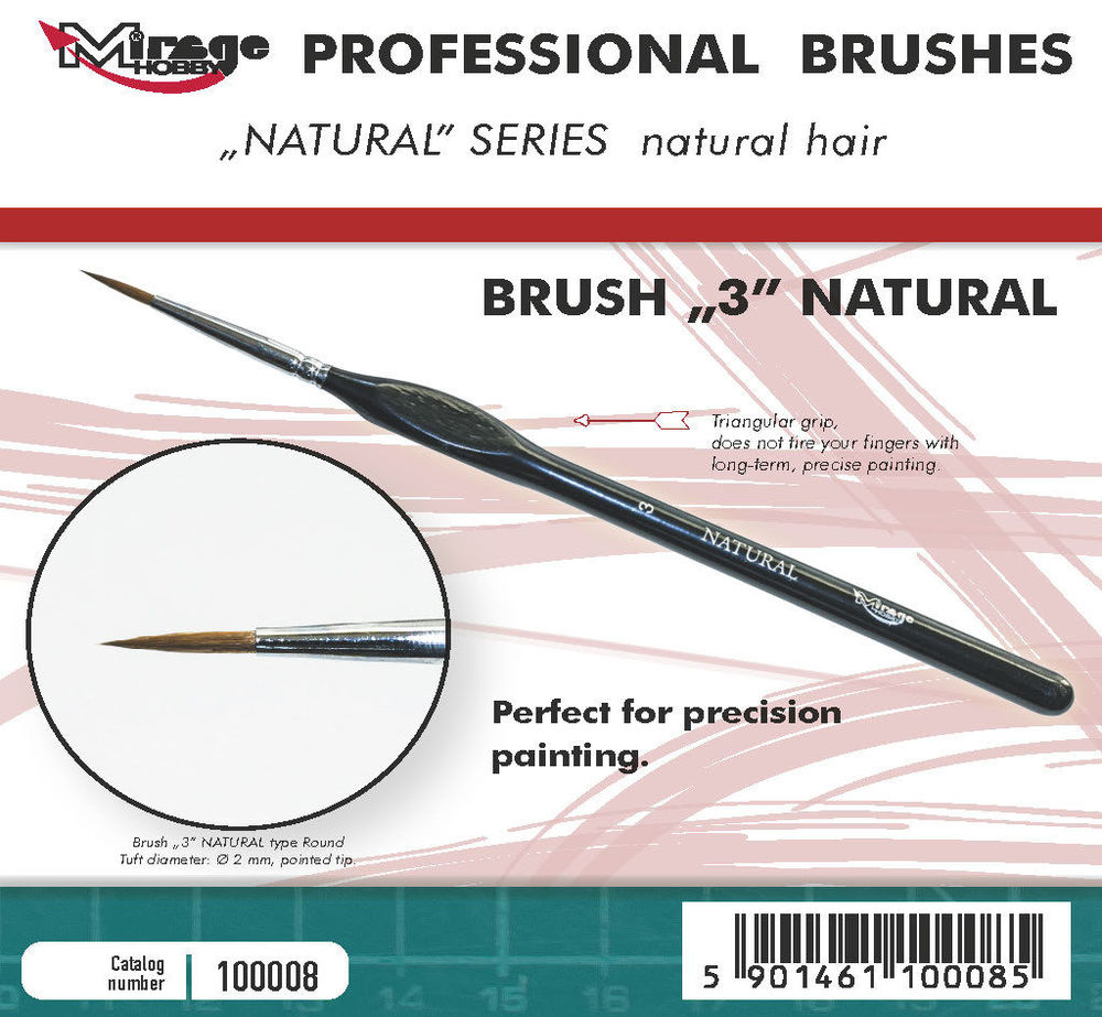 Mirage Hobby 100008 MIRAGE BRUSH NATURAL SIZE 3