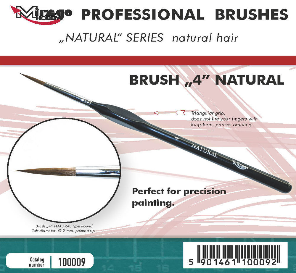 Mirage Hobby 100009 MIRAGE BRUSH NATURAL SIZE 4