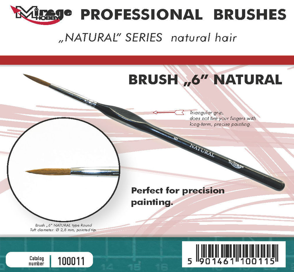 Mirage Hobby 100011 MIRAGE BRUSH NATURAL SIZE 6