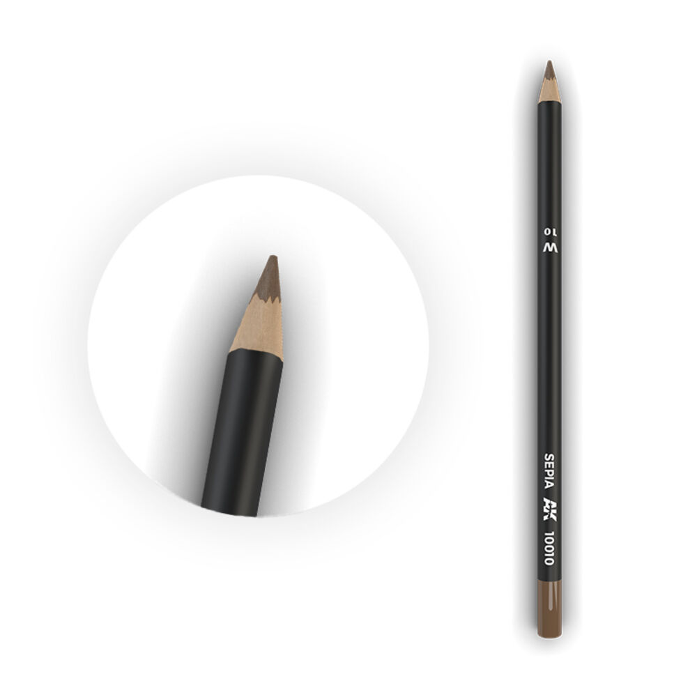 AK Interactive 10010 Watercolor Pencil Sepia