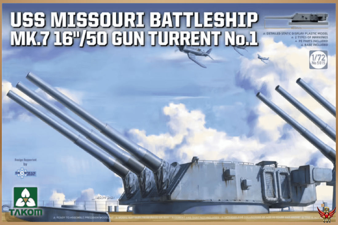Takom 1/72 USS Missouri Battleship Mk 7 16/50 Gun Turret No 1