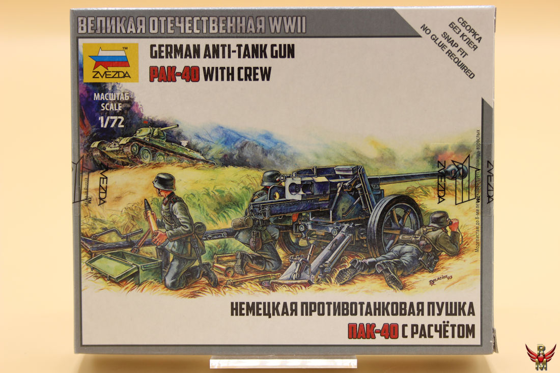 Zvezda 1/72 German Anti Tank Gun Pak 40 with Crew