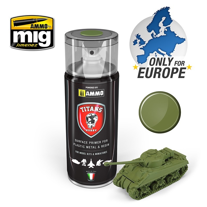 TITANS HOBBY 108 MILITARY GREEN MATT PRIMER 400 ML SPRAY