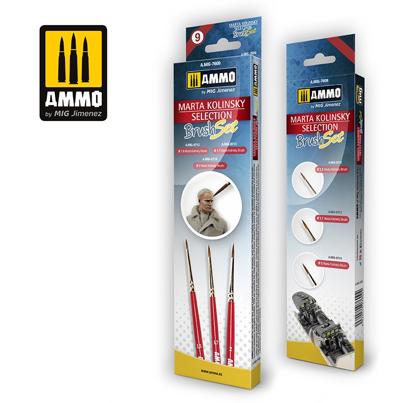 AMMO 7609 MARTA KOLINSKY SELECTION BRUSH SET