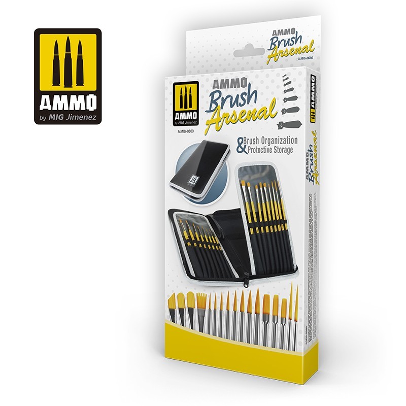 AMMO 8580 BRUSH ARSENAL - BRUSHORGANIZER AND PROTECTIVE STORAGE