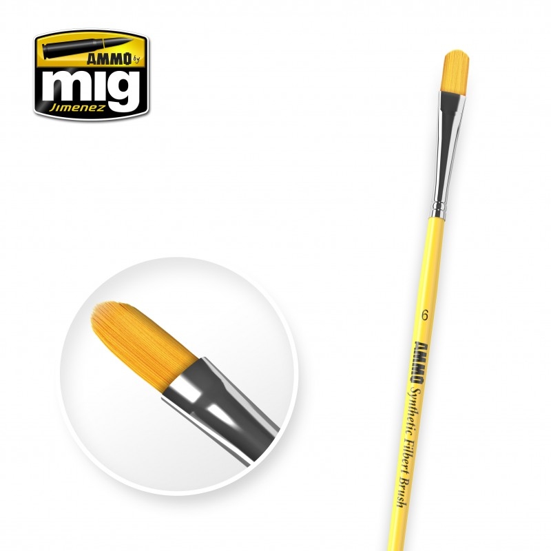AMMO 8596 SYNTHETIC FILBERT BRUSH NO. 6