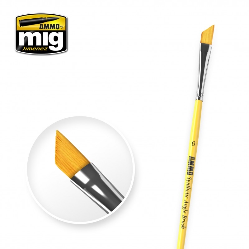 AMMO 8607 SYNTHETIC ANGLE BRUSH NO. 6