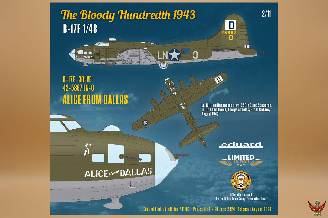 Eduard 1/48 The Bloody Hundredth 1943 B-17F Limited Edition