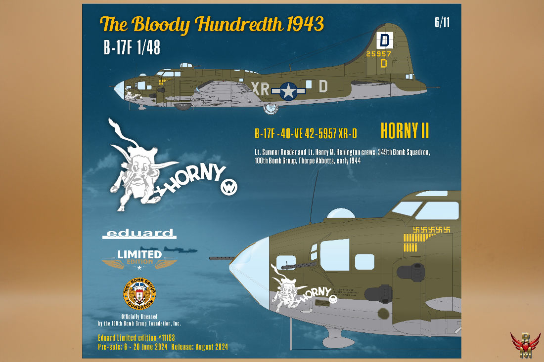 Eduard 1/48 The Bloody Hundredth 1943 B-17F Limited Edition