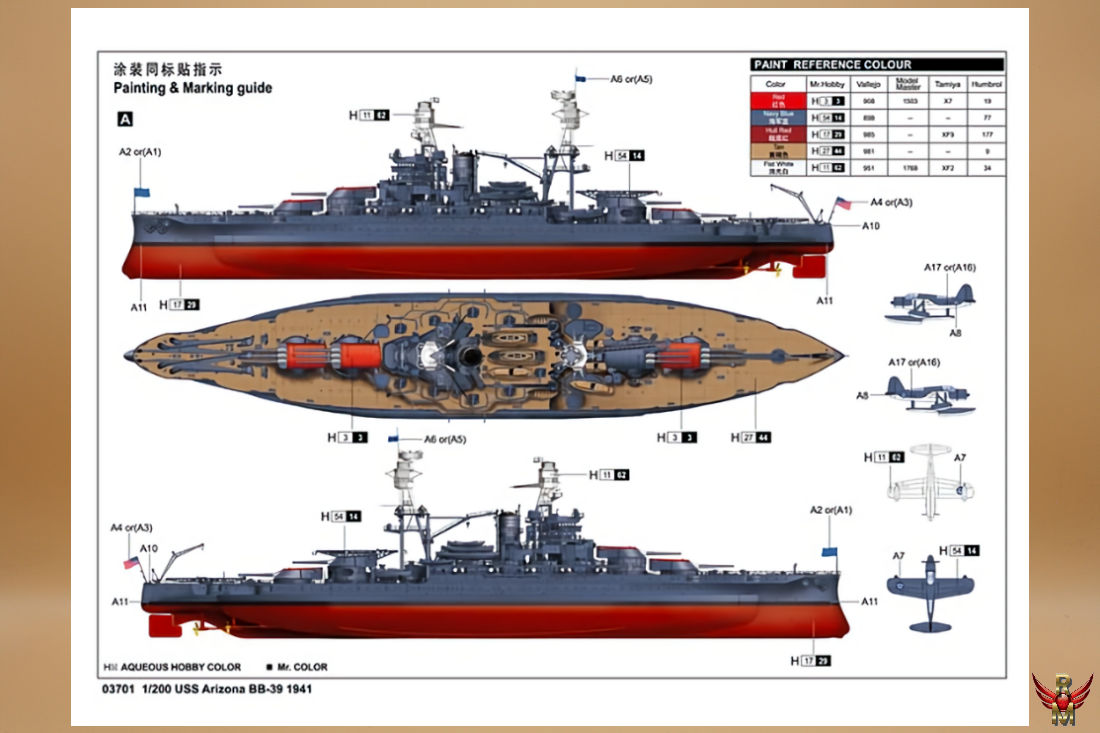 Trumpeter 1/200 USS Arizona BB-39 1941
