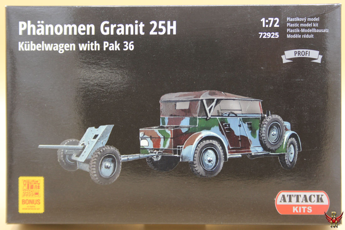 Attack Hobby Kits 1/72 Phänomen Granit 25H Kübelwagen with Pak 36