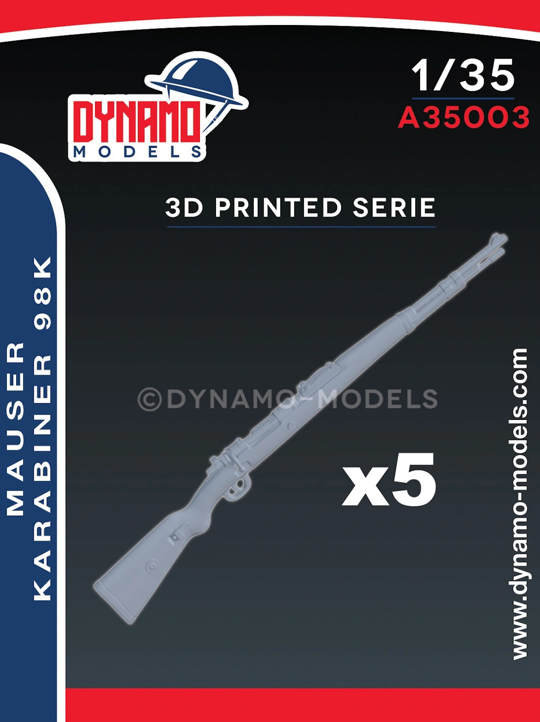 Dynamo Models 1/35 Set of 5 guns – Mauser Karabiner 98k