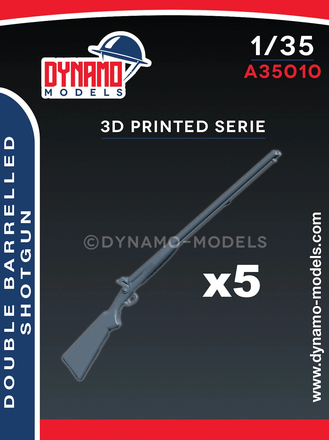 Dynamo Models 1/35 Set of 5 guns – Double Barrelled Shotgun