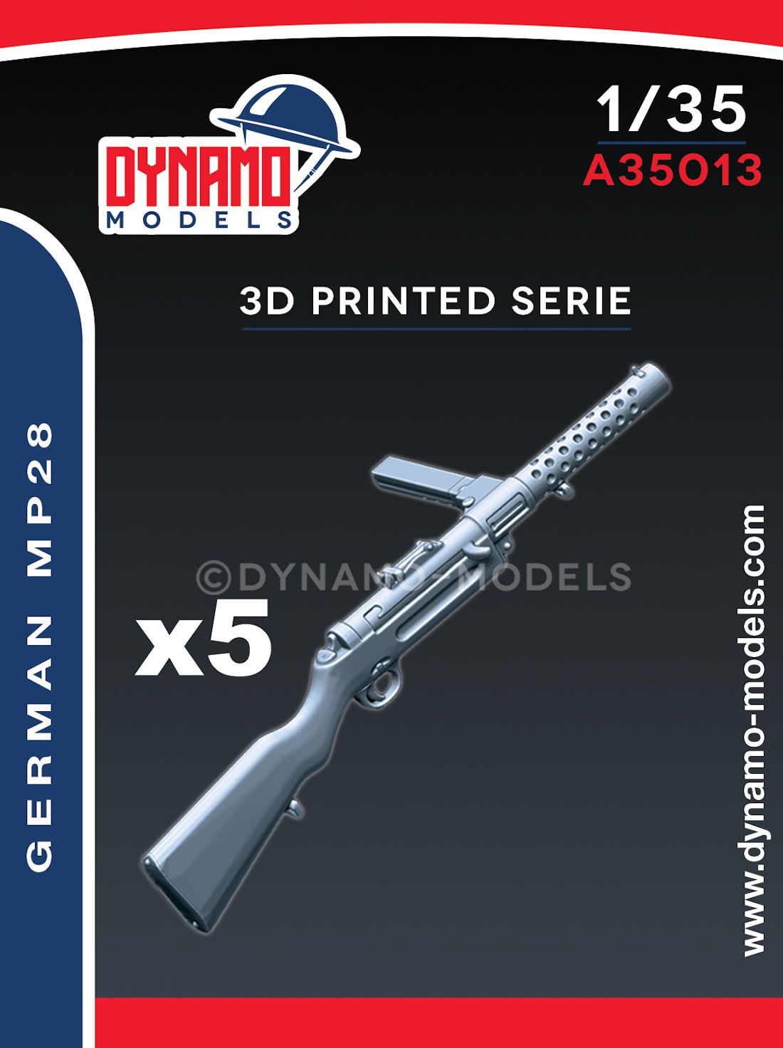 Dynamo Models 1/35 Set of 5 guns – German MP28