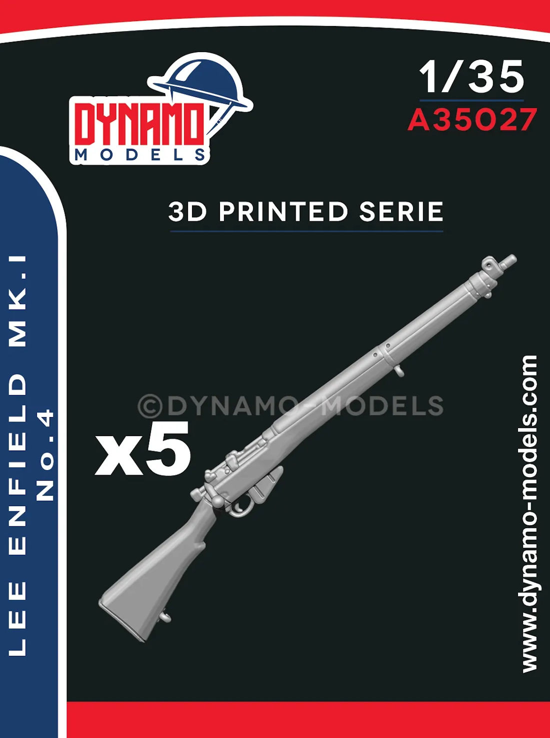 Dynamo Models 1/35 Set of 5 guns – Lee Enfield MK I No 4