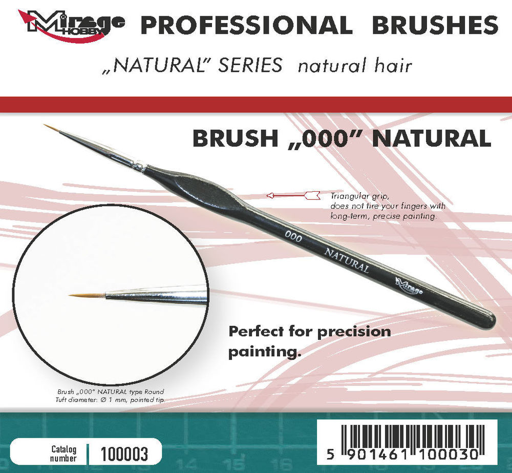 Mirage Hobby 100003 MIRAGE BRUSH NATURAL SIZE 000
