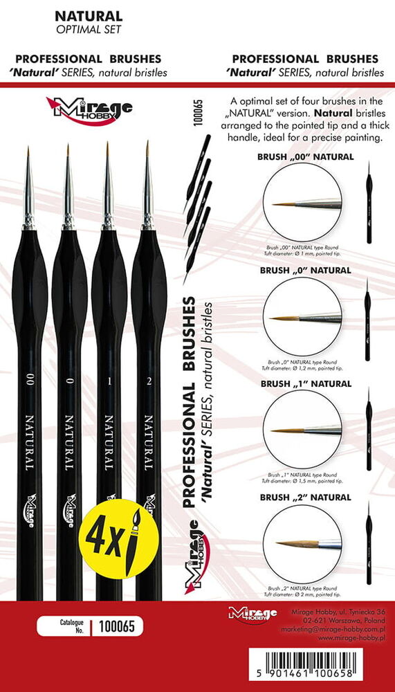 Mirage Hobby 100065 MIRAGE BRUSH OPTIMAL SET of NATURAL HAIR
