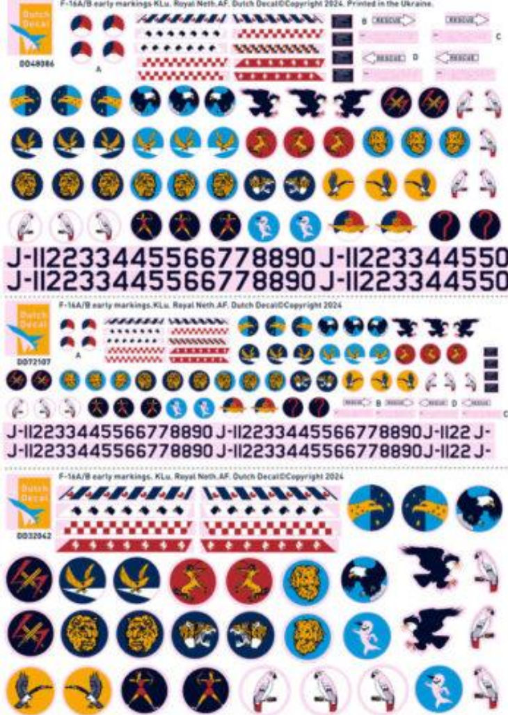 Dutch Decal 72/48/32 Good Bye F-16 The First Years