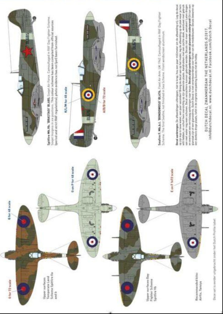 Dutch Decal 72/48 Dutch Indies Presentation Spitfires