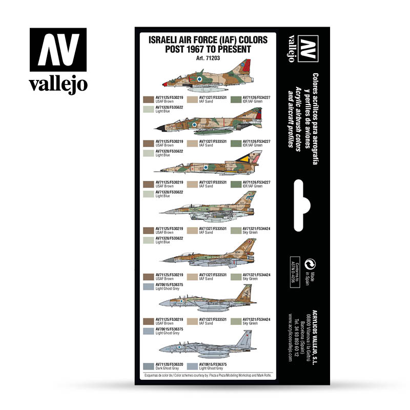 Vallejo AW Israeli Air Force (IAF) colors Post 1967 to Present