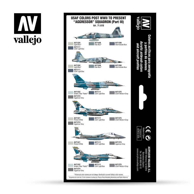 Vallejo AW USAF colors post WWII to present Aggressor Squadron (Part III)
