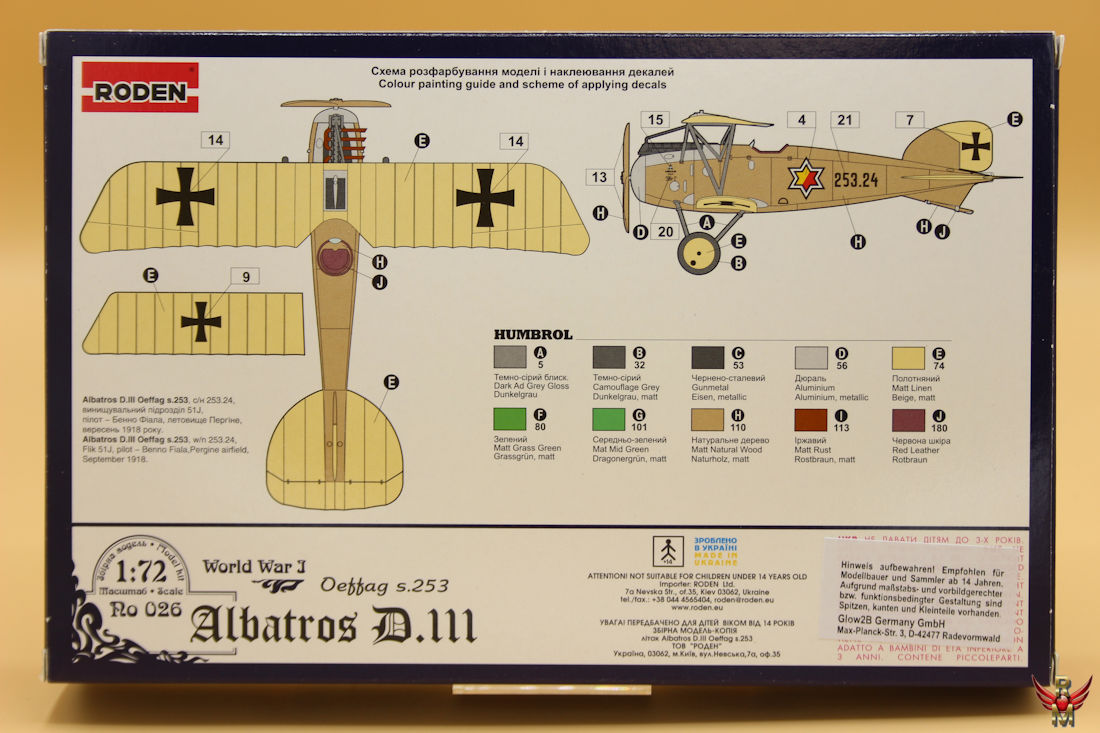Roden 1/72 Albatros D III Oeffag s 253