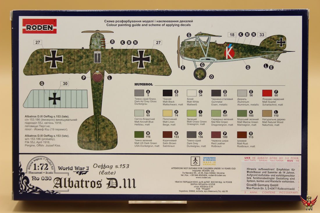 Roden 1/72 Albatros D III Oeffag s 153 (late)