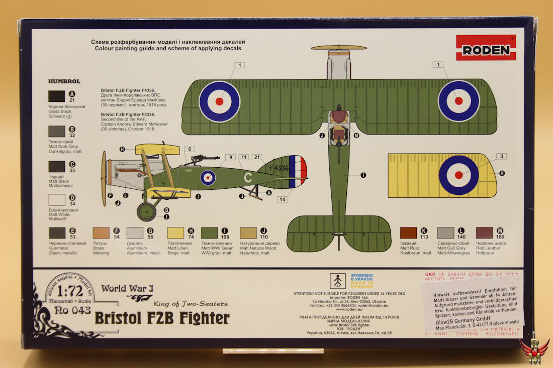 Roden 1/72 Bristol F 2B Fighter
