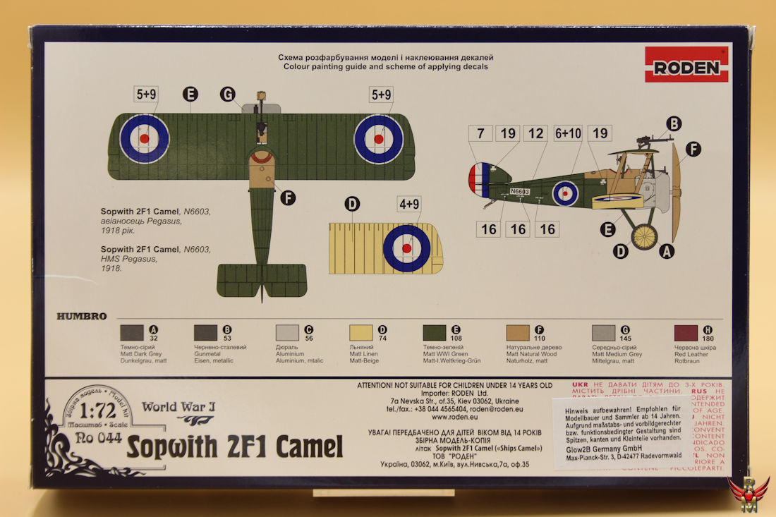 Roden 1/72 Sopwith 2F1 Camel (Ships Camel)