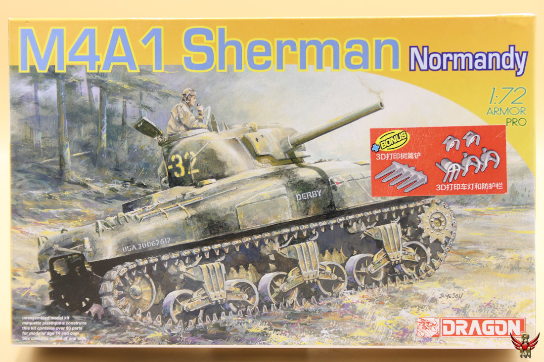 Dragon 1/72 M4A1 Sherman Normandy with bonus