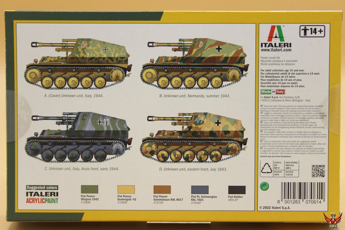 Italeri 1/72 Sd Kfz 124 Wespe 105mm leichte Feldhaubitze