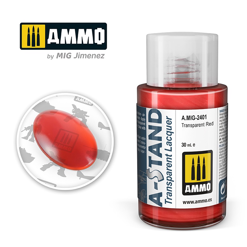 AMMO A-STAND 2401 TRANSPARENT RED 30ML JAR