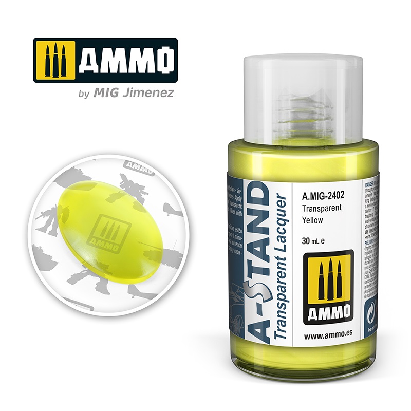 AMMO A-STAND 2402 TRANSPARENT YELLOW 30ML JAR