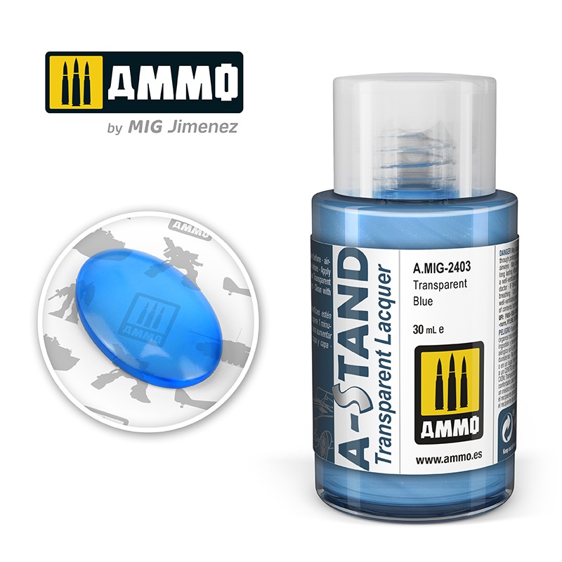 AMMO A-STAND 2403 TRANSPARENT BLUE 30ML JAR