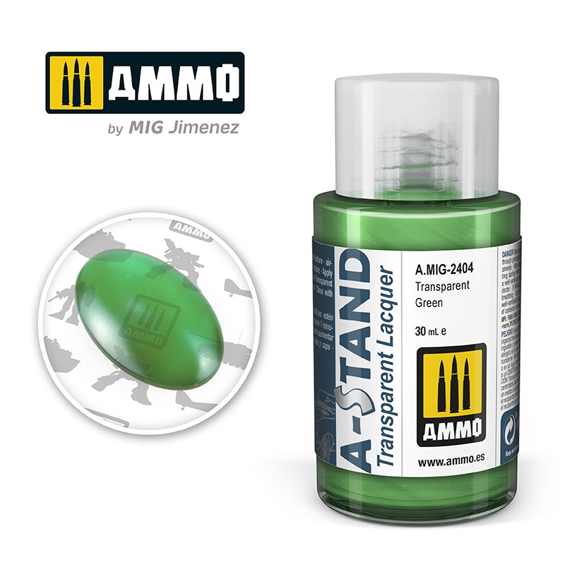 AMMO A-STAND 2404 TRANSPARENT GREEN 30ML JAR