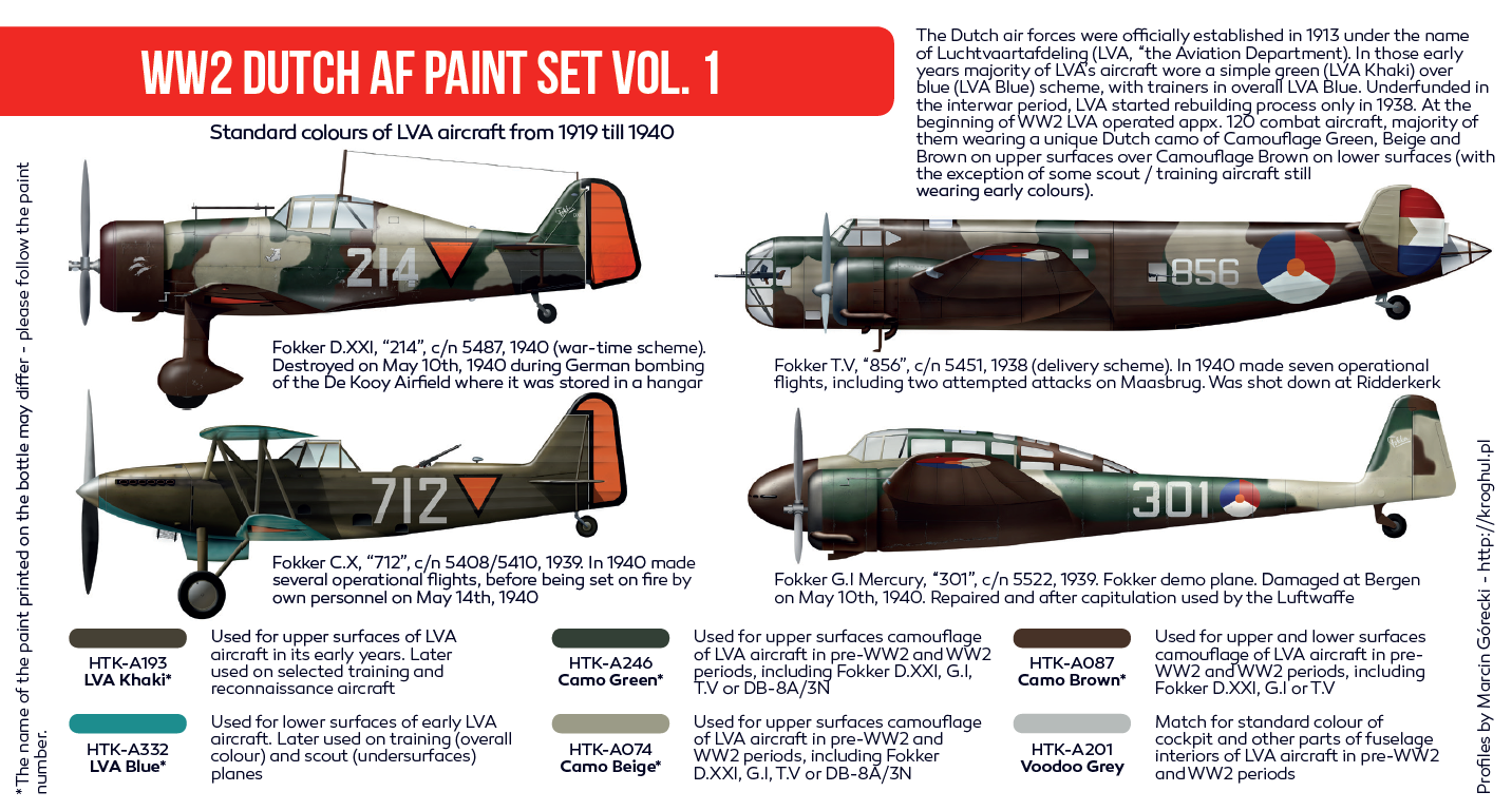 HATAKA AS107 WW2 Dutch AF paint set Vol 1
