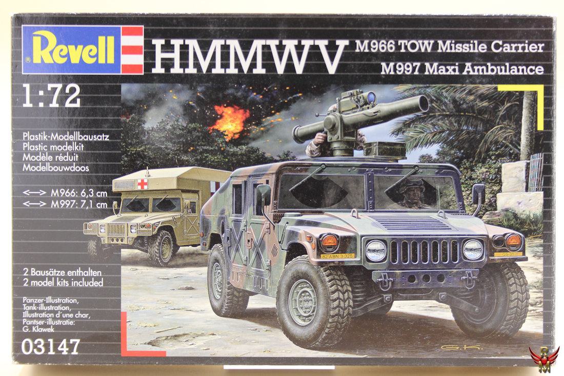 Revell 1/72 HMMWV M966 TOW Missile Carrier and M997 Maxi Ambulance
