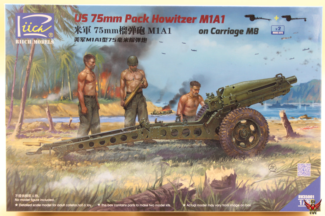 Riich Models 1/35 US 75mm Pack Howitzer M1A1 on Carriage M8