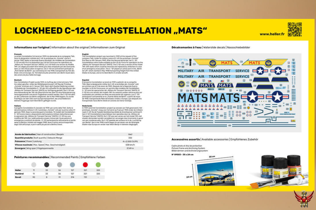 Heller 1/72 Lockheed C-121A Constellation MATS