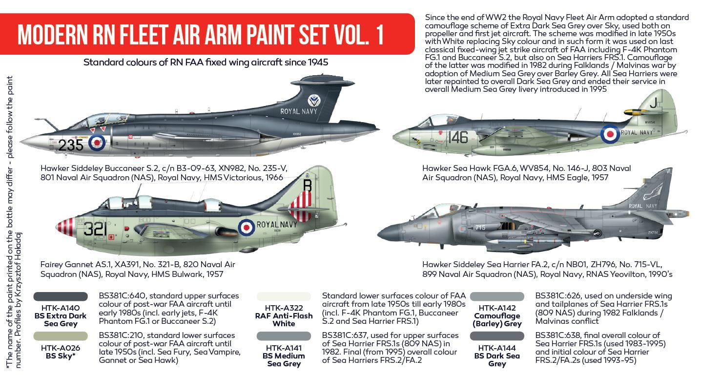 HATAKA AS113 Modern RN Fleet Air Arm paint set Vol 1