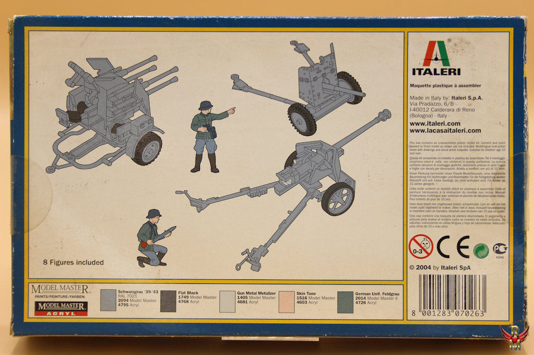 Italeri 1/72 German Guns Set 37mm Pak 37 75mm Pak 40 2cm Flakvierling 38