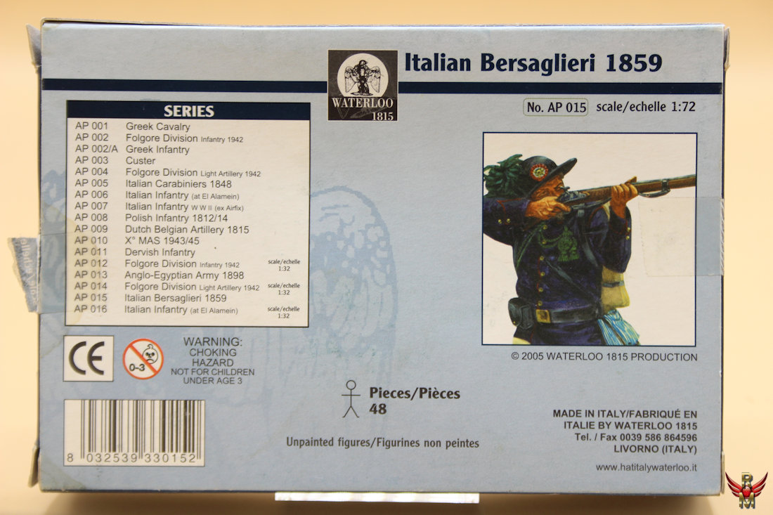 Waterloo1815 1/72 Italian Bersaglieri 1859