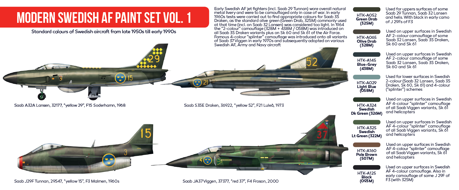 HATAKA AS101 Modern Swedish AF paint set Vol 1
