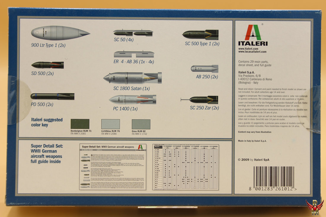 Italeri 1/72 WWII German Aircraft Weapons - I